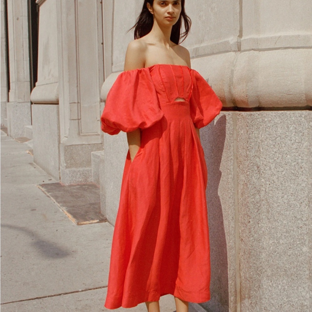 Eugenie Off Shoulder Midi Dress